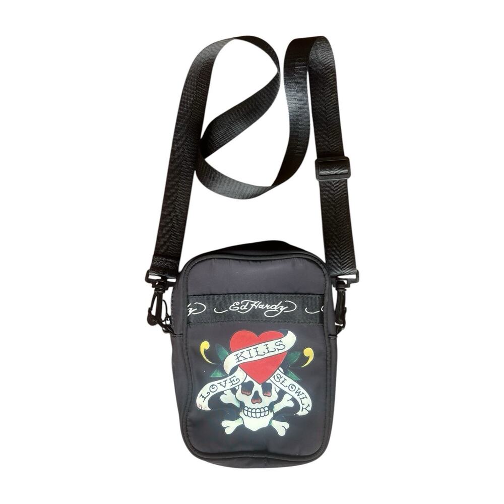 Ed Hardy Multi Nylon Cross Body Skull Tie Dye Love Kills Slowly